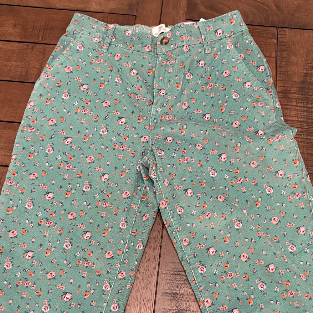 Vineyard Vines Green Floral Kids Pants